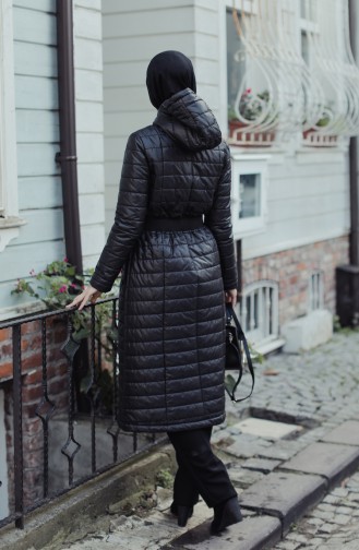 Hooded Quilted Coat Black 35851-01