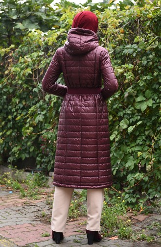 Hooded Quilted Coat Bordeaux 35851-03