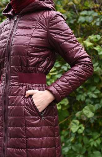 Hooded Quilted Coat Bordeaux 35851-03