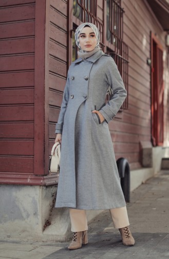 Buttoned Coat Gray 35856-02