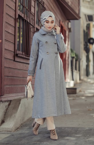 Buttoned Coat Gray 35856-02