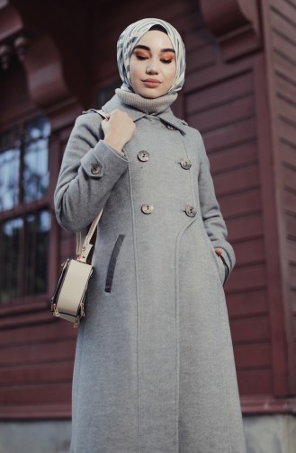 Buttoned Coat Gray 35856-02