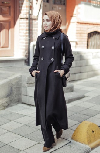 Buttoned Coat Black 35856-03