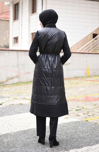 Quilted Waist Elastic Coat Black 35871-01