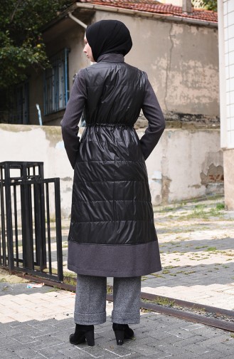 Quilted Waist Elastic Coat Anthracite 35871-02