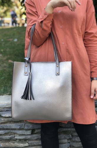 Sac D`épaule Gris argenté 01-03