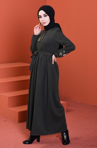 Khaki Hijab Kleider 0330-01