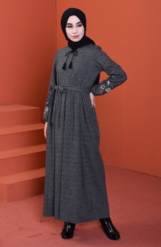 Grau Hijab Kleider 0330-02