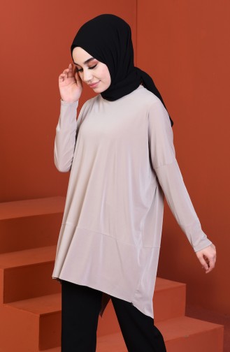 Bat Sleeve Sandy Tunic Beige 5002-01