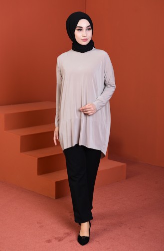 Bat Sleeve Sandy Tunic Beige 5002-01