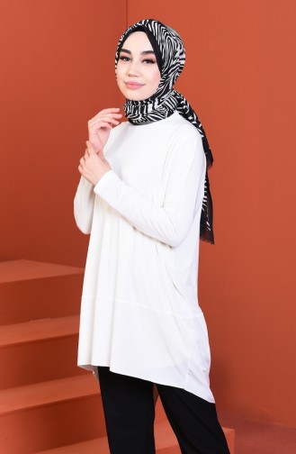 Bat Sleeve Sandy Tunic Ecru 5002-03