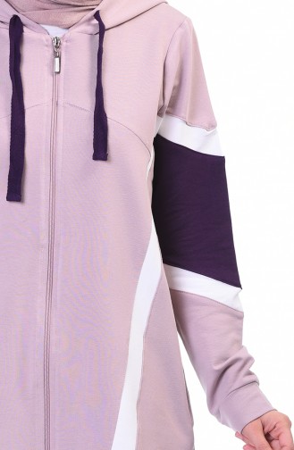 Zippered Tracksuit Set Light Lilac 9108-02