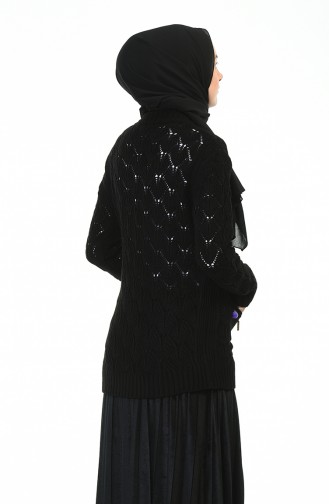 Tricot Zipper Cardigan Black 1071-01