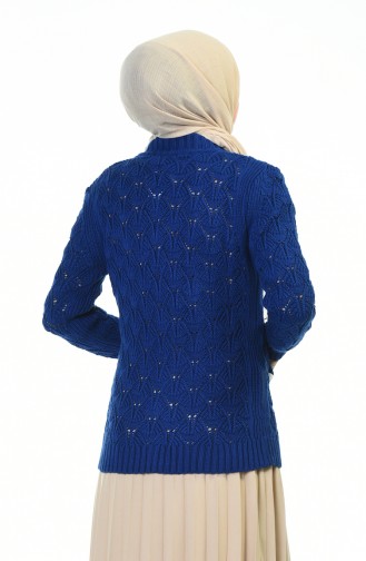 Tricot Zipper Cardigan Blue 1071-02