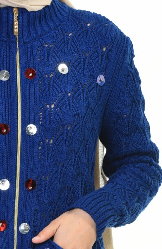 Tricot Zipper Cardigan Blue 1071-02