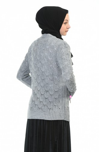 Tricot Zipper Cardigan Gray 1071-03