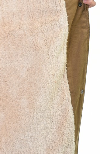 Waist Shirred Coat Camel Color 9011-01
