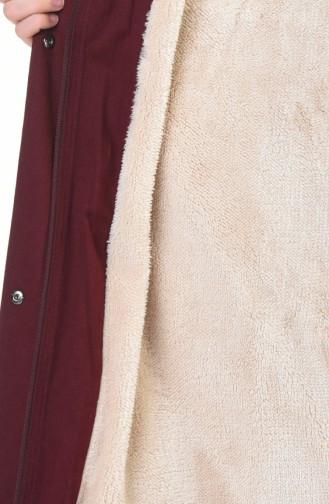 معطف طويل أحمر كلاريت 9011-06
