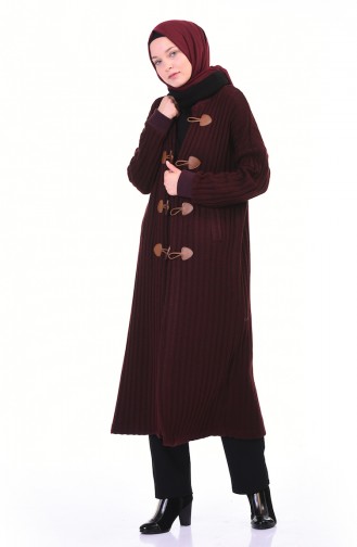 Tricot Long Cardigan Dark Bordeaux 35967-03