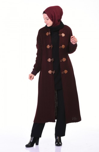 Tricot Long Cardigan Dark Bordeaux 35967-03