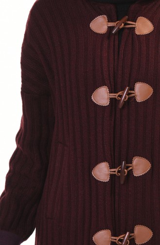 Tricot Long Cardigan Dark Bordeaux 35967-03