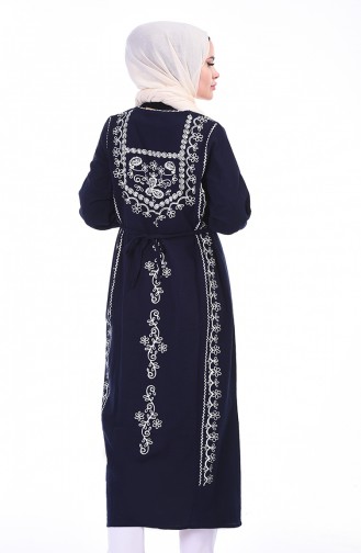 Printed Long Tunic Navy Blue 0211-02