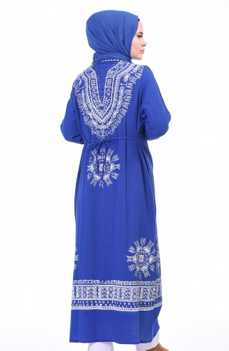 Printed Long Tunic Blue 0217-03