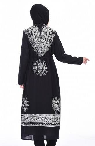 Printed Long Tunic Black 0217-01