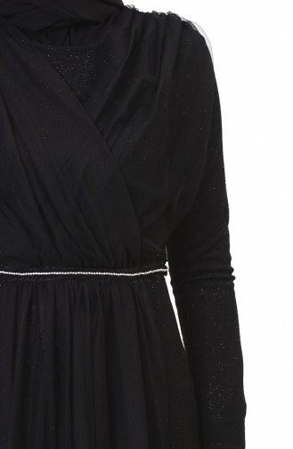 Robe de Soirée a Paillettes 3922-02 Noir 3922-02