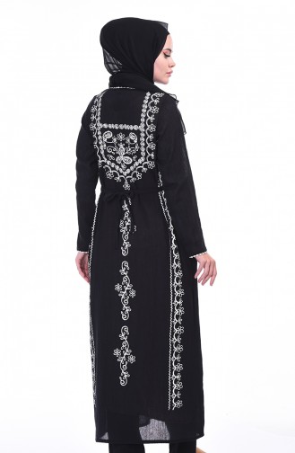 تونيك طويل مطبوع أسود 0211-03