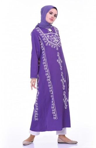 Printed Long Tunic Purple 0211-04