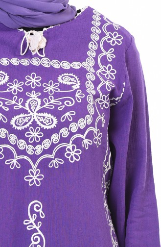 Printed Long Tunic Purple 0211-04