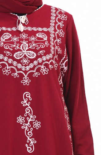 Printed Long Tunic Bordeaux 0211-05