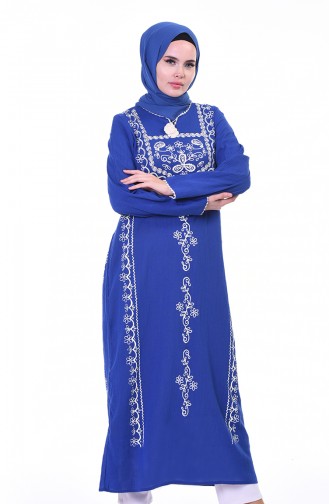 Printed Long Tunic Blue 0211-06