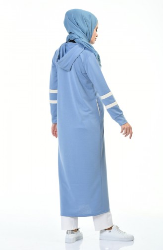 Hooded Sport Long Tunic Blue 0763-02