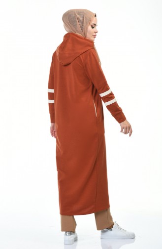 Hooded Sport Long Tunic Brick 0763-04