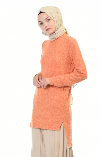 Thin Tricot Pocket Tunic Orange 10320-01