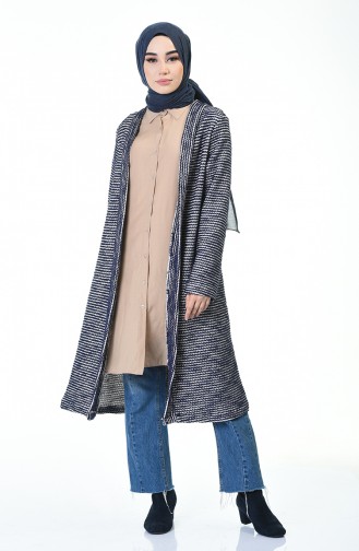 Tricot Silvery Cardigan Navy Blue 0001-01