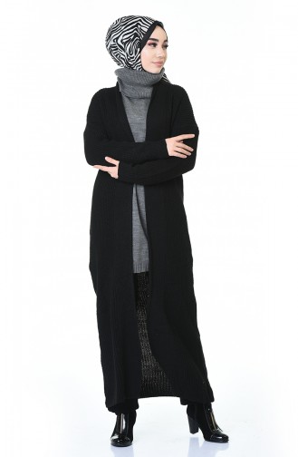 Tricot Long Cardigan Black 1914-06