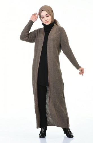 Tricot Long Cardigan Dark Mink 1914-10