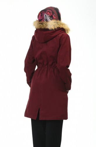 معطف طويل أحمر كلاريت 9016-05