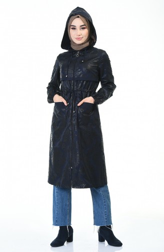 Hooded Seasonal Cape Navy Blue 2093-04