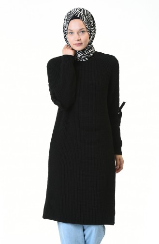 Tricot Sleeve Detailed Sweater Black 4171-01