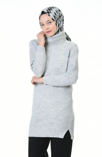 Pull Tricot Col Roulé 5003-02 Gris 5003-02