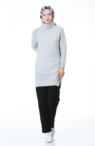 Pull Tricot Col Roulé 5003-02 Gris 5003-02