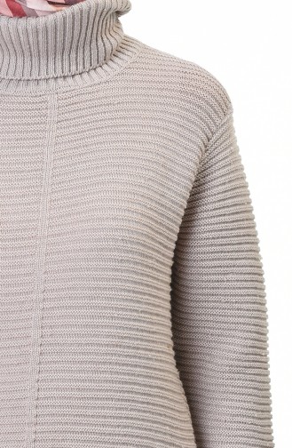 Strick Rollkragenpullover   5003-03 Grau Weiss 5003-03