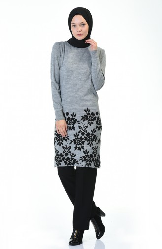 Tricot Long Sweater Gray 1957-01