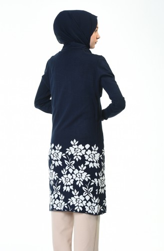 Tricot Long Sweater Navy Blue 1957-05