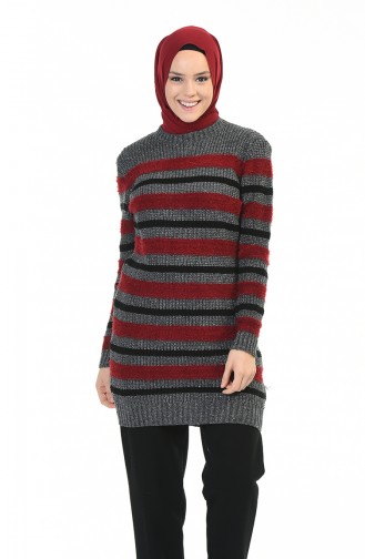 Tricot Silvery Sweater Gray Bordeaux 8039-05