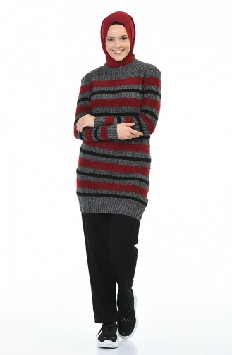 Tricot Silvery Sweater Gray Bordeaux 8039-05